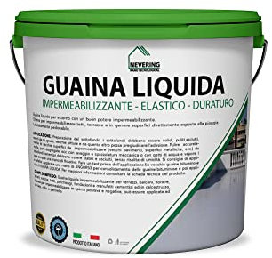 GUAINA LIQUIDA IMPEARMEABILIZZANTE -ULTRA ELASTICA-ALTA QUALITA-NEVERING (20KG, BIANCO)