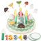 GAGAKU Wooden Birthday Cake Toy Pretend Play Food Toys for Kids, Pretend Role Play DIY Birthday Cutting Toy Cake with Candles Gift for Kids Boys and Girls