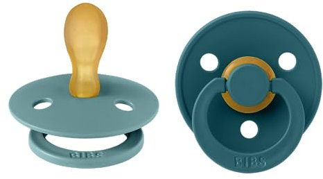 BIBS Colour Symmetrical Schnuller 2er Pack, BPA-frei Dummy-Schnuller, Symmetrischer Nippel. Silikon, Hergestellt in Dänemark, Größe 2 (6-18 Monate), Island Sea/Forest Lake