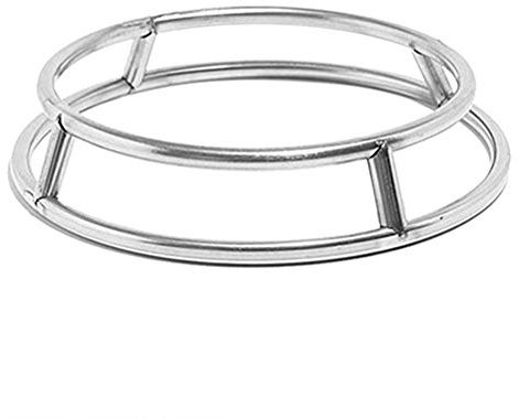 JUOPZKENN Anillo para Wok, Anillo para Wok Súper Líder, Alfombrillas para Ollas Aisladas con Estante para Wok de Acero Inoxidable, Anillo para Utensilios de Cocina,(Plata tamaño grande 27*27*6 cm)