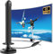 Digital Indoor TV Aerial with Signal Booster Magnetic Base - Enjoy 4K 1080P HD Local Channels Digital TV aerial, Freeview & Amplified Reception HDTV Antenna (Round Base)