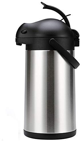 ANSNOW Termo de Café de 5 Litros, Termo de Vacío Aislado de Acero Inoxidable, Termo de Acción de Bomba, Jarra de Agua Caliente, Retención de Calor de 12 Horas/Retención de Frío de 24 Horas