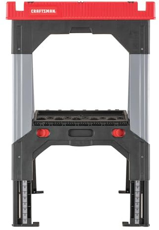 CRAFTSMAN Teleskop-Sägebock (CMST11031) - Sägebock-Ständer aus Polypropylen (PP) Legiertem Stahl - Schwarz/Rot