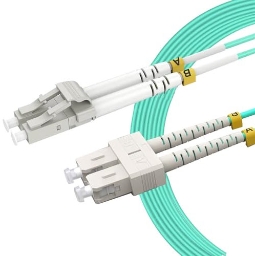 BEHONA OM3 fibra LC a SC 3m/10ft 10 Pack, OM3 fibra multimodale duplex 10G puro cavo ottico serie LSZH 50/125µm