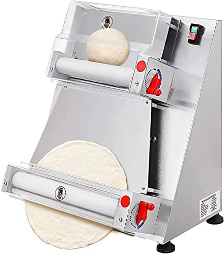 XAoSCd Pressa per Pizza, Macchina Arrotolatrice Automatica per Pasta per Pizza da 370 W, Sfogliatrice Commerciale, Pizza da 3-15 Pollici, Spessore 1-5,5 Mm