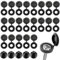 170pcs Black Plastic Cap Set - Hinged Screw Covers for M4-M8 Screws