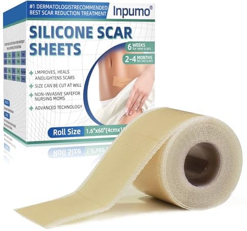 Cerotti Silicone Cicatrici, Trattamento Sicuro ed Efficace per Ridurre Cicatrici Chirurgiche, Migliorare l'Aspetto della Pelle, Adatti a Tutti i Tipi di Pelle, Lunghezza (150cm)