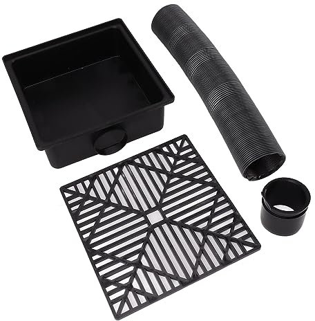 WPKD BLUEIY 180cm Catch Basin Drain Kit,Rain Gutter Downspout Extensions,Downspout Extender Diverter,Rain Spout Extender,Polypropylene Water Spout Extender for Garden Yard Outdoor(Black)