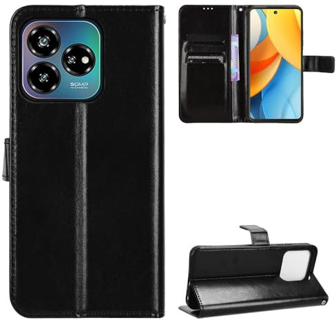 BellaCase ZTE Axon 60 Lite/Blade V60 Vita Hülle [Brieftasche] [Klammerfunktion] [Kartenfächer] [Magnetic Flip Cover] Kompatibel mit ZTE Axon 60 Lite/Blade V60 Vita Smartphone(Schwarz)