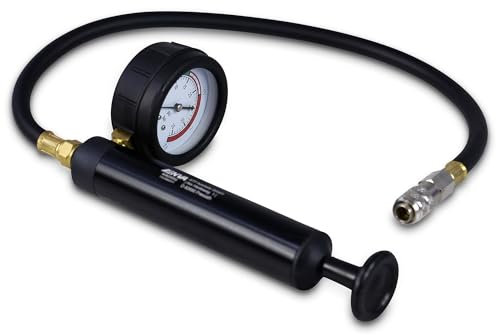 ENVA Kühlsystem Abdrückpumpe mit Manometer 0-2,5 bar Kühler Prüfgerät inkl. Ablassventil Abdrückgerät Vakuumprüfer Pumpe für Kühlsystem Handpumpe für zuverlässige Druckprüfung