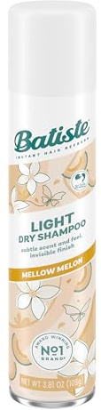 Batiste Light Dry Shampoo, Mellow Melon, Invisible Finish, Refresh Hair & Absorb Oil Between Washes, 3.81 Oz.