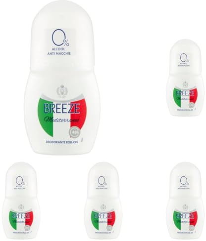 Breeze Deodorante Roll-On Mediterraneo, 50ml (Confezione da 5)