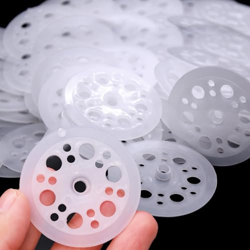 WYYFXY® 200 discos aislantes de 46 mm, arandelas de plástico, arandelas aislantes, discos de plástico PP para fijación y soporte de placas aislantes de espuma