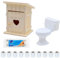 Mini Toilette Maison Poupée, 3 Pièces Toilette Serviette en Papier Accessoires Maison de Poupee, Réalistes Dollhouse en Bois DIY Décorative Meubles de Maison de poupée