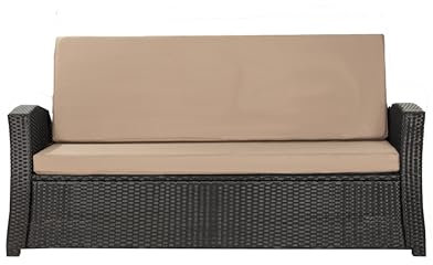 Setgarden® Bankauflage Polyrattan Gartenbank Sitzauflage, Bequeme Sitzauflagen für Gartenbänke – perfekte Auflagen für Ihr Gartensofa oder Ihre Hollywoodschaukel (Beige, 180x60x50 cm)