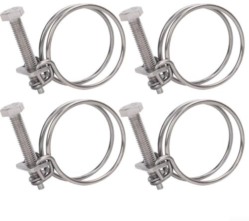Lot de 4 colliers de serrage en acier inoxydable 304 pour tuyau en spirale 31-35 mm