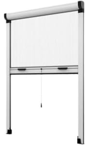 CILVANI ZANZARIERA A RULLO FRIZIONATA CON APERTURA VERTICALE COLORE BIANCO MARRONE BRONZO (BIANCO, 100X170)