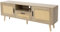 ML-Design Mueble Bajo para TV 140x50,5x30 cm Cómoda Rústica de Madera con 2 Puertas y 1 Cajón Tablero de Diseño de Roble y Ratán, Armario con Patas para Salón, Comedor Apto para TV hasta 65 Pulgadas