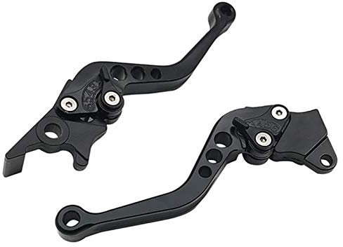 XUEZHEN Kupplungshebel Motorrad，Bremshebel 2 stücke Legierung Motorrad bremsgriff CNC Motorrad Kupplung bremshebelgriff fit for Motorbike Modification(Black)