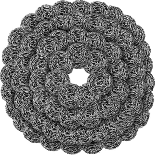Roshtia 72 Pcs Stainless Steel Scrubber Bulk Large Steel Wool Scrubber