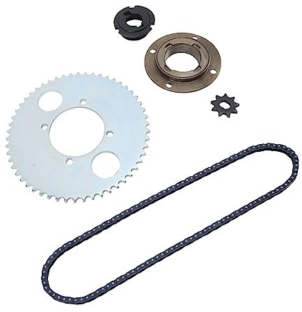 SPYMINNPOO Kit de Piñón de Cadena de Acero, Cadena de Transmisión de 116 Eslabones con Rueda sin Dientes, Conector de Plato de 54 Dientes, Juego de Piñones de 9 Dientes