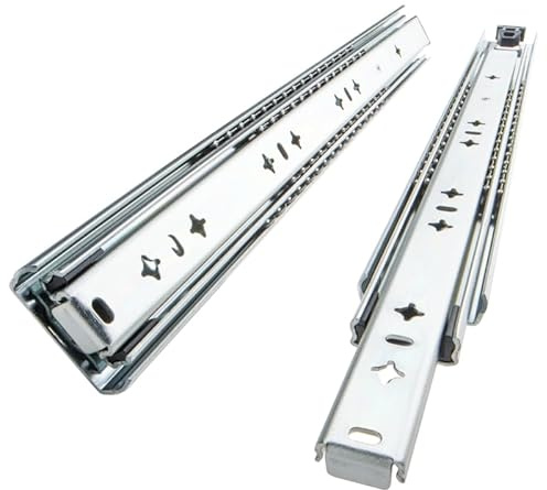 AMIX Schwerlast Schubladenschiene 1500 mm, Industrie Kugelauszug Vollauszug H-53 mm, 110 kg Tragkraft, Paar L/R, Profiqualität für Werkstatt & Fahrzeugausbau