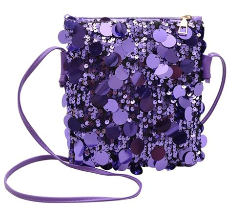 LOCCY Klein Umhängetasche Damen, Glitzer Pailletten Crossbody Umhängetasche Glitzer Handytasche zum Umhängen Handy Umhängetaschen Crossbody Schultertasche für Alltag Schule Einkauf