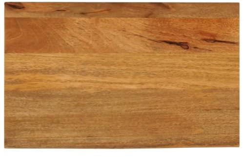 Hoopleep Tischplatte mit Baumkante 60x30x3,8 cm, Massivholz Mango, rustikale Holz Tischplatte, vielseitig einsetzbar, Eichen-Optik