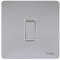 Schneider Electric Ultimate Screwless Flat Plate - Single 2 Way Light Switch, 16AX, GU1412WPC, Polished Chrome with White Insert