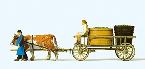 Preiser 1/87 th – pr30397 – Modelleisenbahnen – Chariot mit Fässer Wein – Modell montiert