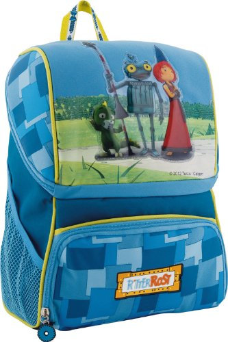 Kinder Rucksack Ritter Rost m. Schuhfach + Brustgurt (blau)