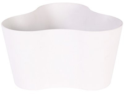 Ivyline Artstone Pflanzgefäß Pflanzkübel dreieck Claire, frostbeständig und leichtgewichtig, Weiß, 26x14cm, Durchmesser 26cm x Höhe 14cm