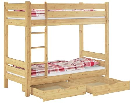 Erst-Holz Stockbett für Erwachsene 90x200 Etagenbett teilbar 2 Rollroste Doppelbettkasten 60.16-09T100S2