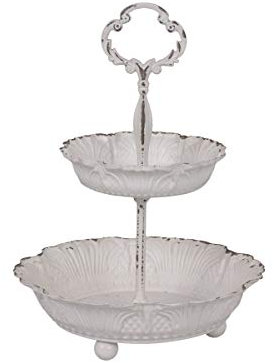 CHIC ANTIQUE° Etagere ° Franz. Landhaus ° 2 ETAGEN° Metall° Antique WEI߰Shabby