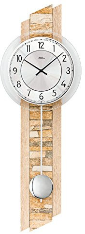 AMS Quarz-Pendeluhr, Holz, Mehrfarbig, 80 x 35 x 20 cm