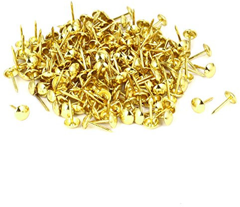 sourcing map Clou Tapissier 8mm x 15mm Clou Ameublement Meuble Punaise Doré 200pcs