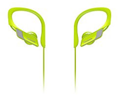 Panasonic Wings RP-BTS10E-Y- Auriculares Bluetooth Deportivos (Impermeables, Uso cómodo y ultraligero, Batería duradera, Cancelación de Ruido, Carga rápida, Deporte para Iphone y Android), Color Verde