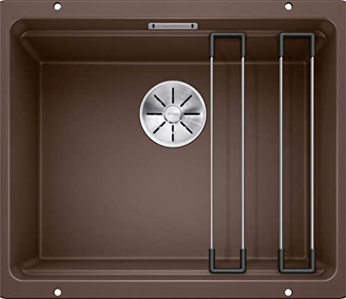BLANCO ETAGON 500-U | Granitspüle aus SILGRANIT cafe | Einbauart: Unterbau | für 60 cm breite Unterschränke | Durchdachtes Systemkonzept mit vielseitig verwendbaren ETAGON-Schienen