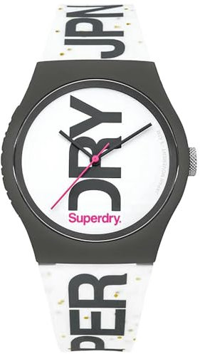 Superdry Damen Analog Quarz Uhr mit Silikon Armband SYL189WB