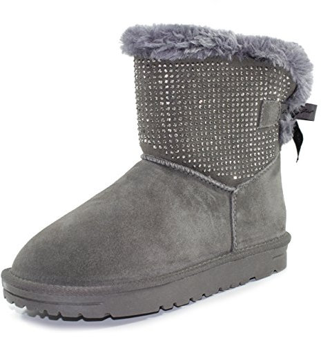 LIU-JO GIRL Stivali Alti Imbottiti Fiocco STRASSE Ragazza UL23280 Grigio Taglia: 24