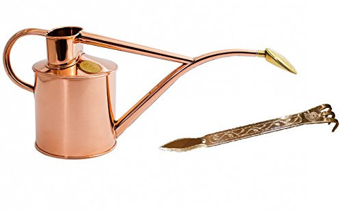 Blumen Kupfer Gieß- und Pflegeset. Haws Gießkanne und PKS Blumenkralle Topfkralle Spika