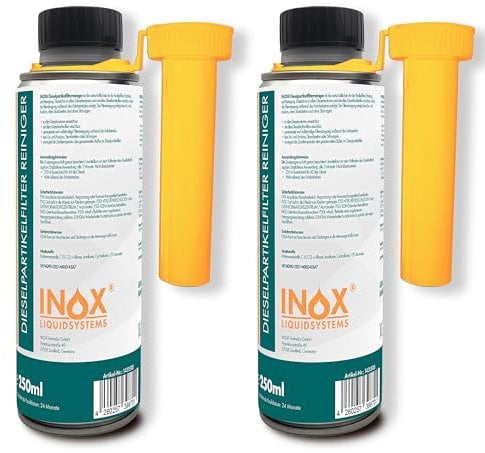 INOX® - Hochwirksamer Dieselpartikelfilter Reiniger 2 x 250ml | Diesel Additiv für alle Dieselmotoren | Dieselpartikelfilter Reiniger als Diesel Zusatz zur einfachen Anwendung