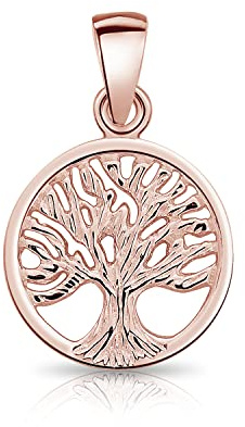 DTPsilver® Ciondolo Celtico in Argento 925 Placcato in Oro Rosa - Ciondolo Albero della Vita