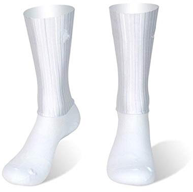 IN THE DISTANCE Anti Slip Silicone Estate Aero Calzini Cycling Socks Uomini di Sport della Bicicletta da Corsa Bike Socks (Color : White, Size : L 40 45)