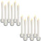 Monzana® LED Stabkerzen flackernde Flamme mit über 300H Leuchtdauer Batterie Echtwachs 3x 4er-Set hell Warmweiß SONDEREDITION Kerzenständer aus Glas
