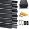 Chesbung Profilé LED en Aluminium - 6 x 1 m - En Forme de U - Pour Bandes LED (1-12 mm) - Avec Embouts - Clips de Fixation en Métal et Matériel de Montage