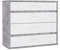 FORTE Canmore Kommode mit 4 Schubladen, Holzwerkstoff, Betonoptik Lichtgrau / Weiß Hochglanz, 99,5 x 86,3 x 41,5 cm
