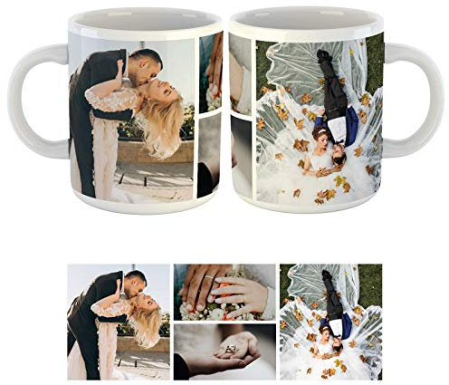Personalised Mug with Photo (11oz) Photo Collage Personalise with a 4 Photo Collage Gift for Him, Her, Mum, Dad