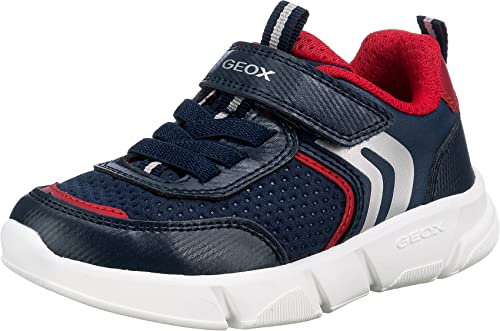 Geox Jungen J Aril Boy Sneakers, Navy Red, 29 EU