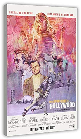 LINHUANG The Movie Once Upon A Time In Hollywood 25 Leinwandposter Schlafzimmer Dekor Sport Landschaft Büro Zimmer Dekor Geschenk 50 × 75 cm Rahmen style1
